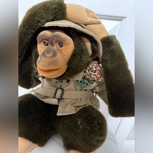 Safari Adventure Monkey Plush puppet Toy - Brown and Tan